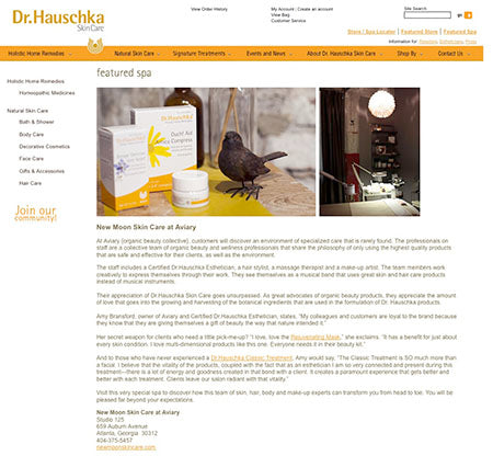 dr. hauschka featured spa of the month: new moon skin care at the aviary