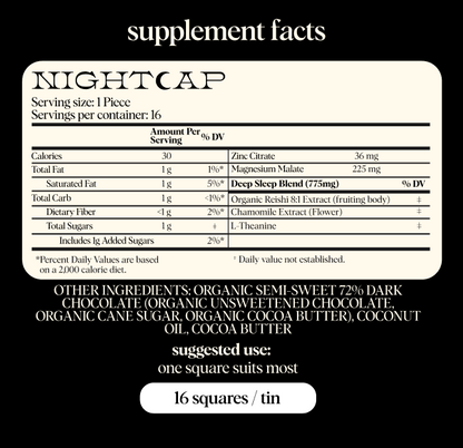 Nightcap — Mushroom Chocolate Supplement For Deep Sleep