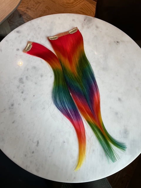 Rainbow Sorbet Clip-In Extension by Randy Dai